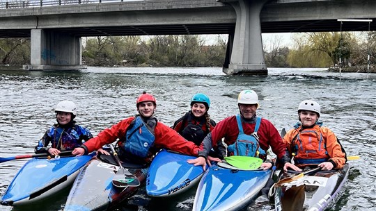 Five Vaudreuil-Soulanges kayakers in action on May 11 and 12 