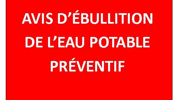 Ville de Ile-Perrot, avis d'ébullition préventif