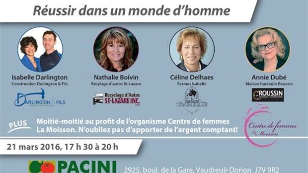 Souper-conférence sur « Réussir dans un monde d’homme »