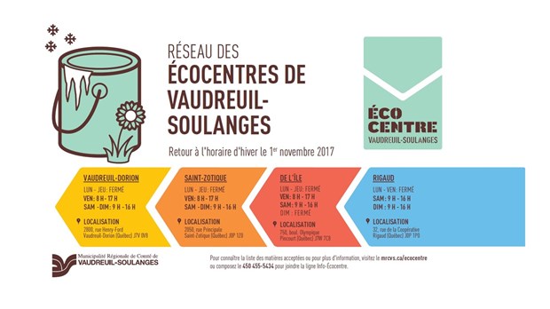 Bientôt l’horaire d’hiver pour le Réseau des écocentres 