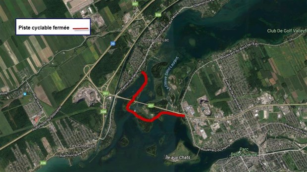 Le tronçon de piste cyclable situé sur les barrages de Coteau sera exceptionnellement ouvert  