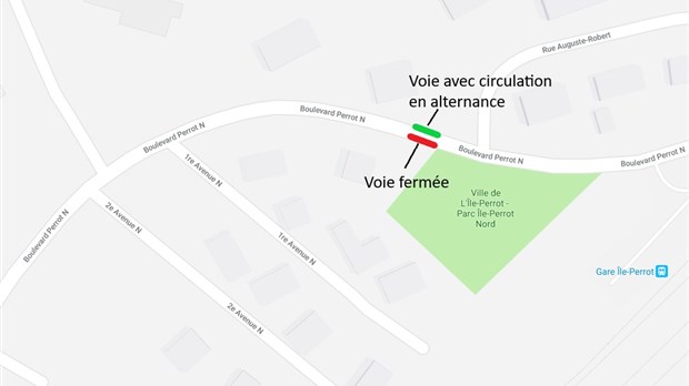 Entrave à prévoir sur le boulevard Perrot Nord