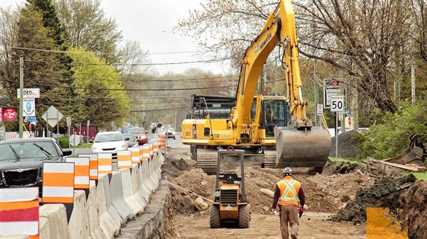 Travaux importants sur la route 338 à Les Coteaux