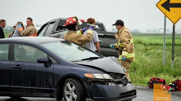 Collision frontale à Sainte-Justine-de-Newton
