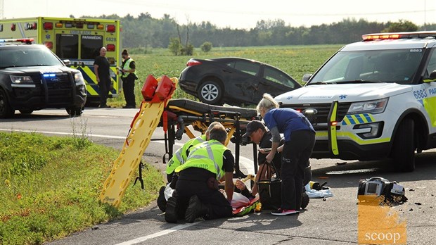 Collision à Saint-Clet : deux personnes sont transportées à l'hôpital