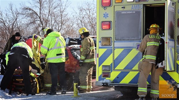 Une blessée dans une collision entre deux voitures à Les Cèdres 