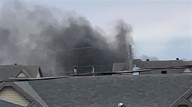Intervention des pompiers sur la rue du Géant à Saint-Zotique 