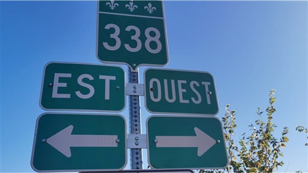 Entraves d'une voie de la route 338 à Saint-Zotique et Les Coteaux