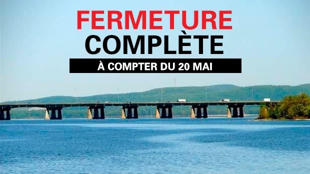 Pont de l'Île-aux-Tourtes: fermeture dans les deux directions