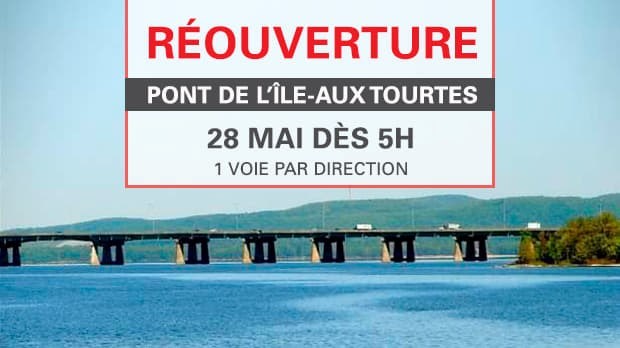 Le pont de l’Île-aux-Tourtes rouvrira ce vendredi