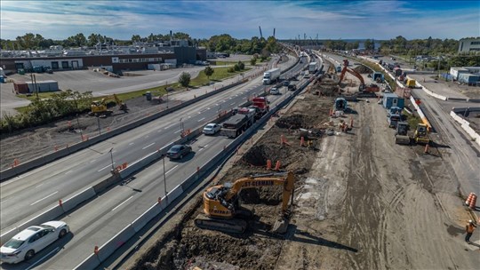 Progression des travaux sur le pont de l'Île-aux-Tourtes