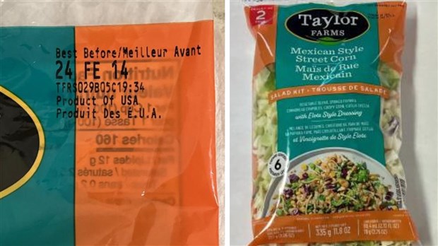 Deux kits de salade rappelés par l'Agence canadienne d'inspection des aliments 