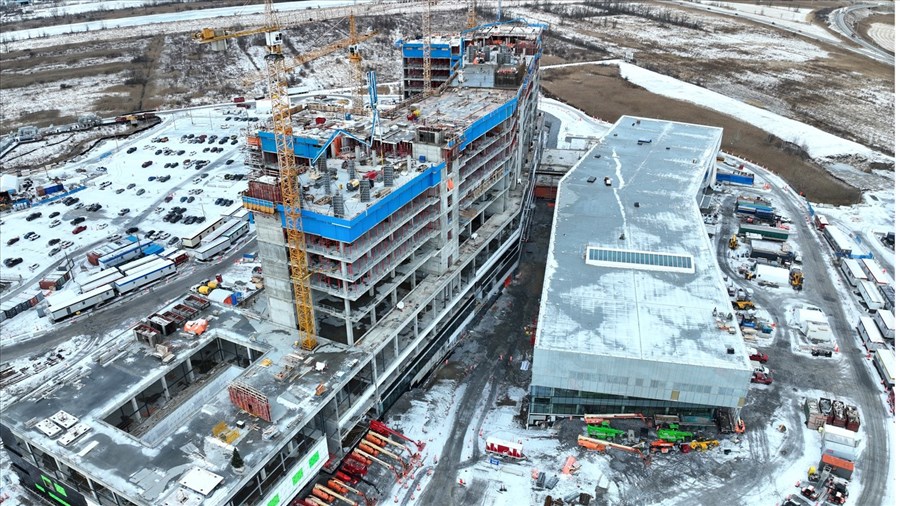 Progression du chantier de l'hôpital de Vaudreuil-Soulanges