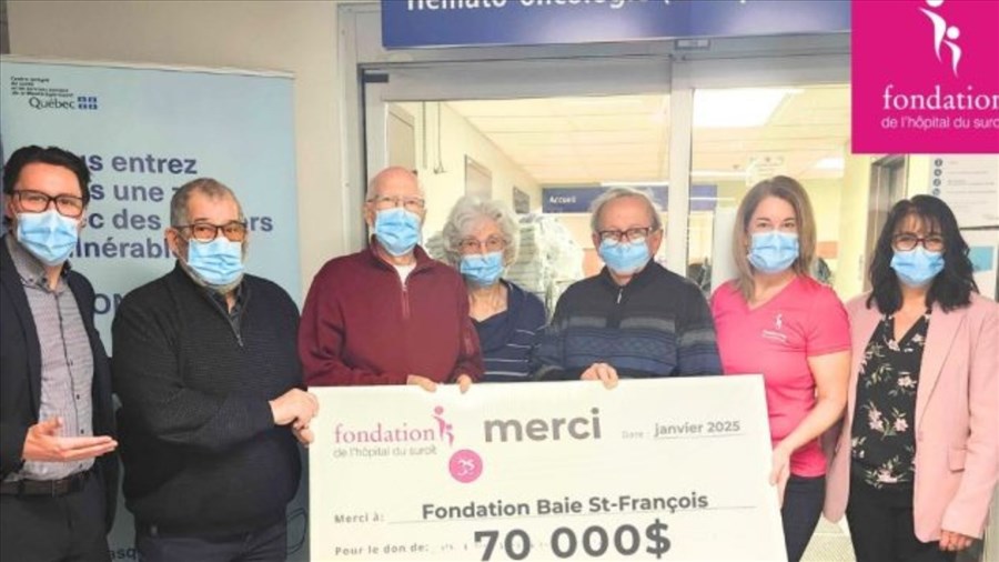 70,000 donation to improve oncology unit at Hôpital du Suroît  