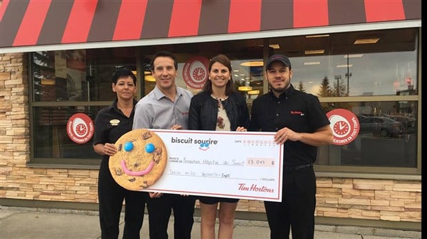 La Fondation de l'Höpital du Suroît amasse une somme record avec les Biscuits Sourire 